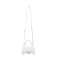 BALENCIAGA Hourglass XS Handbag In Crocodile Embossed - White & Silver Hardware