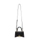 BALENCIAGA Hourglass XS Handbag In Calfskin Leather - Black & Gold Hardware