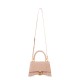 BALENCIAGA Hourglass Small Handbag In Crocodile Embossed - Nude & Gold Hardware