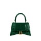 BALENCIAGA Hourglass Small Handbag In Crocodile Embossed - Dark Green & Gold Hardware