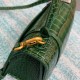 BALENCIAGA Hourglass Small Handbag In Crocodile Embossed - Dark Green & Gold Hardware