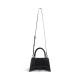 BALENCIAGA Hourglass Small Handbag In Crocodile Embossed - Black & Black Hardware