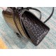 BALENCIAGA Hourglass Small Handbag In Crocodile Embossed - Black & Black Hardware