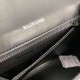 BALENCIAGA Hourglass Small Handbag In Crocodile Embossed - Black & Black Hardware