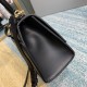 BALENCIAGA Hourglass Small Handbag In Calfskin Leather - Black & Gold Hardware