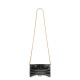 BALENCIAGA Hourglass Wallet On Chain In Crocodile Embossed Leather - Black & Gold Hardware