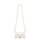 BALENCIAGA Hourglass Wallet On Chain In Crocodile Embossed Leather - White & Gold Hardware