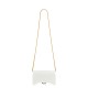 BALENCIAGA Hourglass Wallet On Chain In Crocodile Embossed Leather - White & Gold Hardware