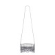 BALENCIAGA Hourglass Wallet On Chain In Crocodile Embossed Leather - Silver & Silver Hardware