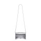 BALENCIAGA Hourglass Wallet On Chain In Crocodile Embossed Leather - Silver & Silver Hardware