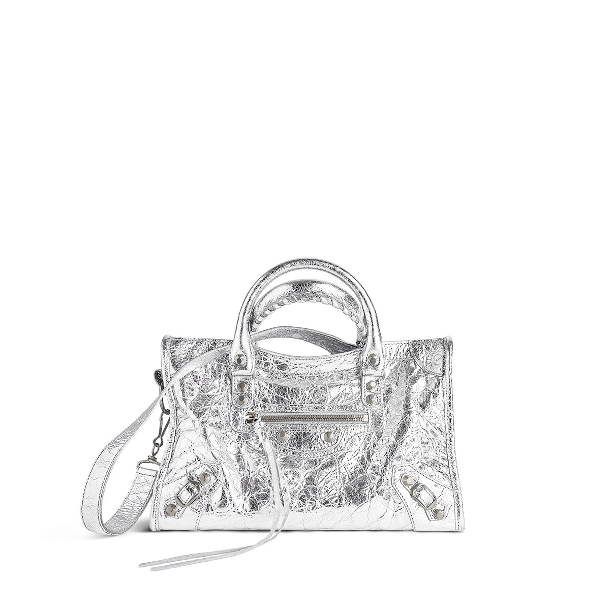 BALENCIAGA Le City Small Bag In Lambskin Leather - Silver