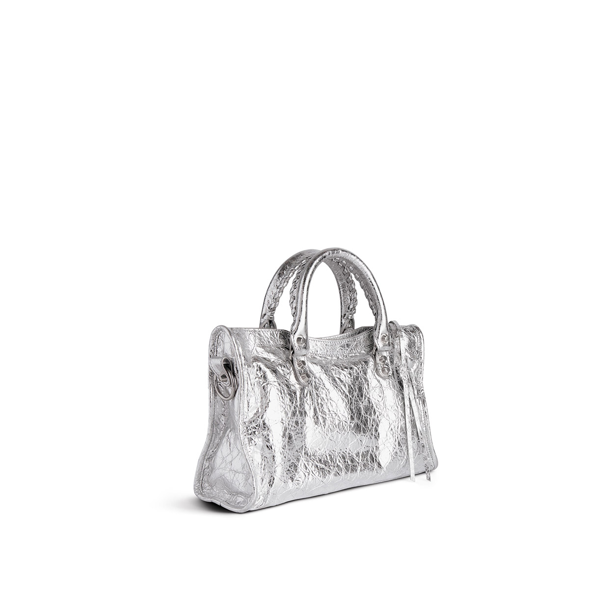 BALENCIAGA Le City Small Bag In Lambskin Leather - Silver