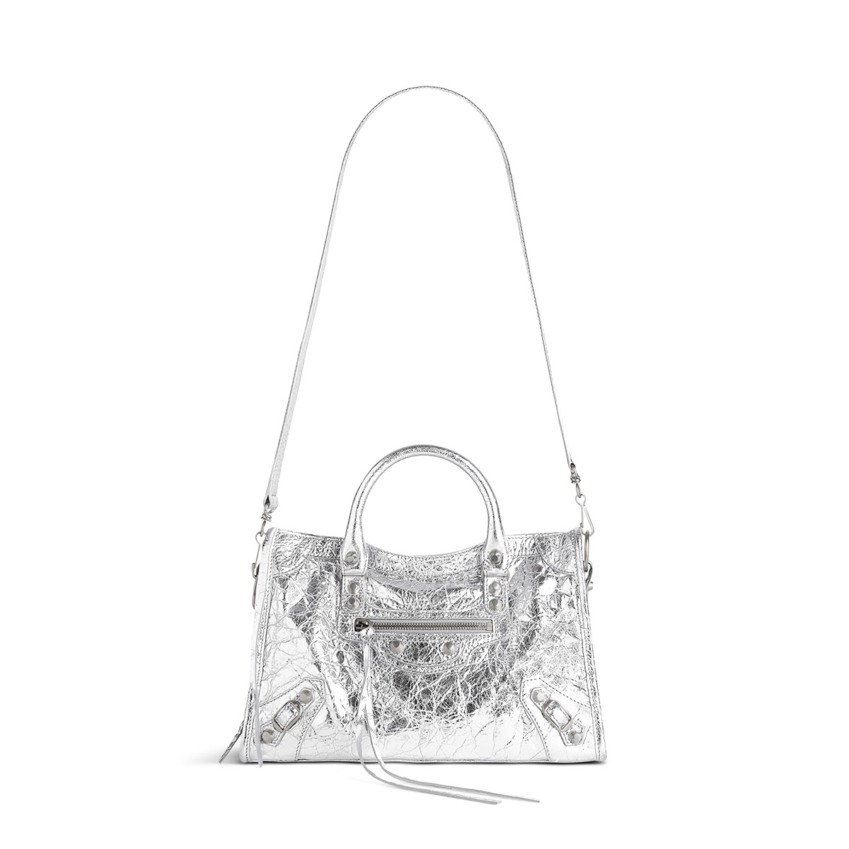 BALENCIAGA Le City Small Bag In Lambskin Leather - Silver