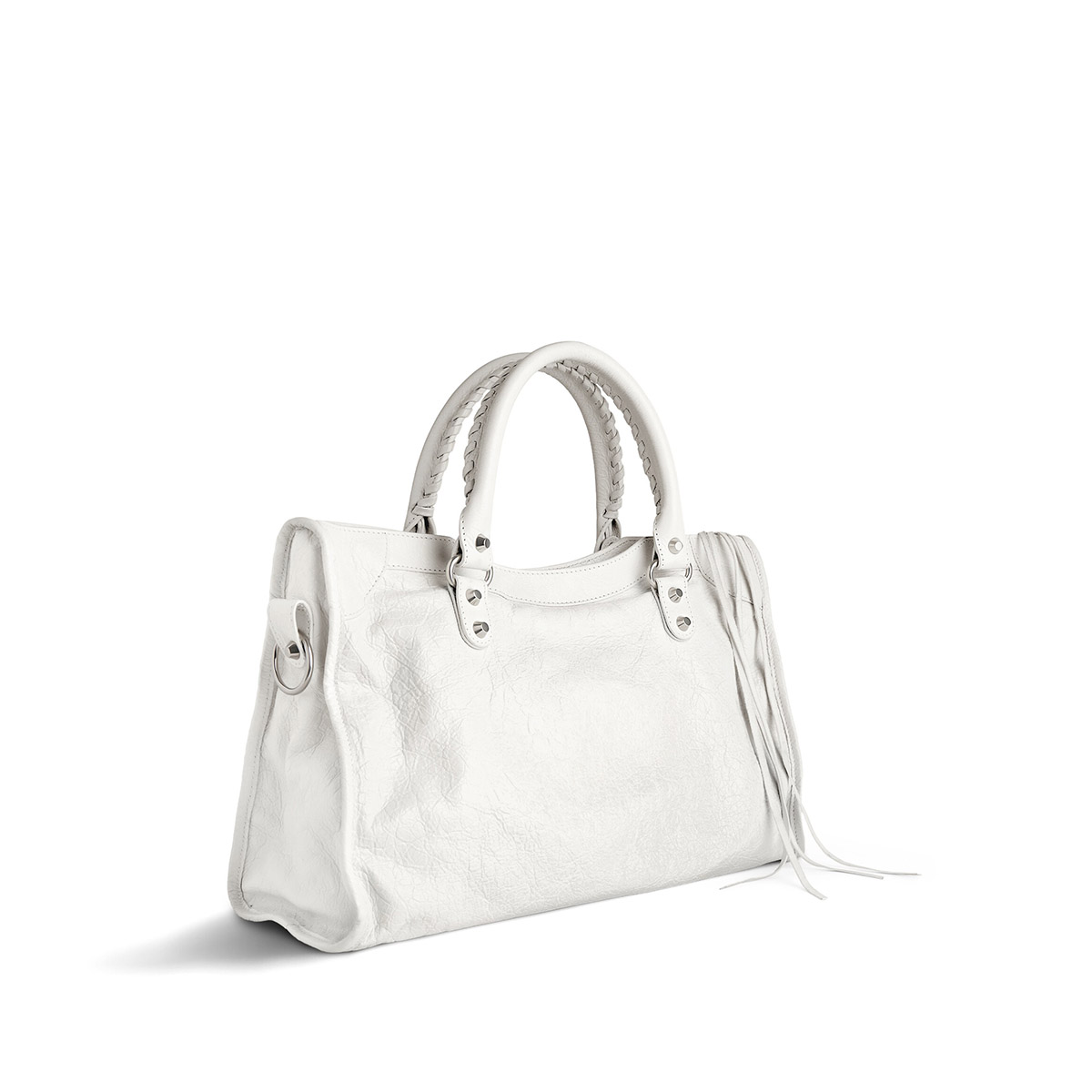 BALENCIAGA Le City Medium Bag In Lambskin Leather - White