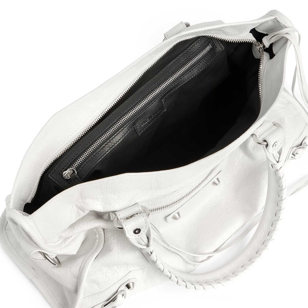 BALENCIAGA Le City Medium Bag In Lambskin Leather - White