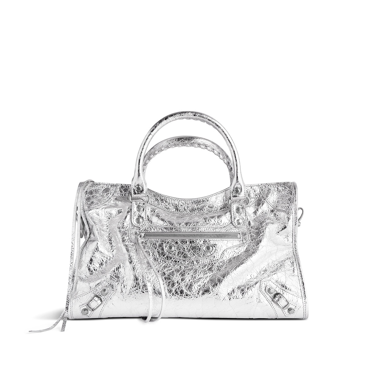 BALENCIAGA Le City Medium Bag In Lambskin Leather - Silver