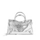 BALENCIAGA Le City Medium Bag In Lambskin Leather - Silver