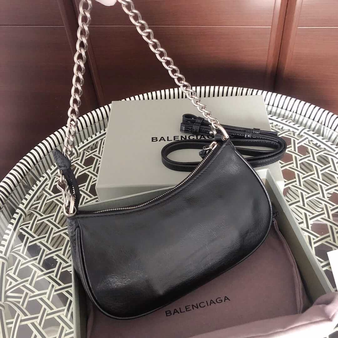 BALENCIAGA Le Cagole Mini Bag With Chain In Lambskin - Black