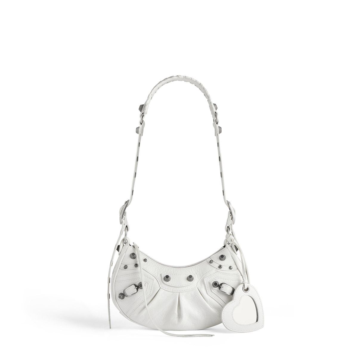 BALENCIAGA Le Cagole XS Shoulder Bag In Lambskin - White