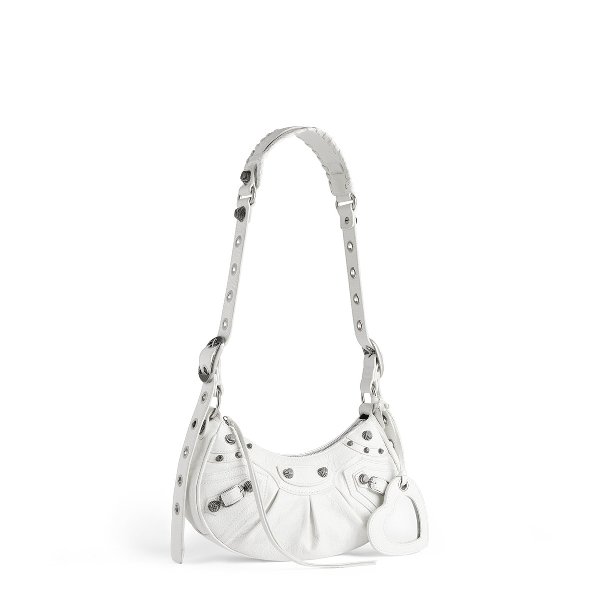 BALENCIAGA Le Cagole XS Shoulder Bag In Lambskin - White