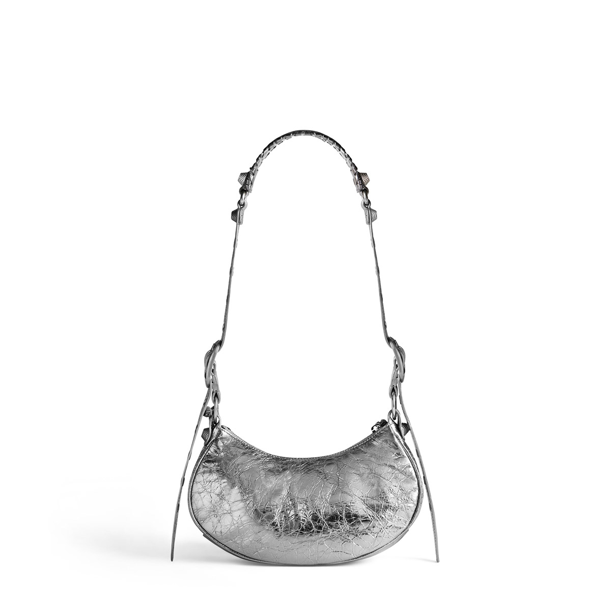 BALENCIAGA Le Cagole XS Shoulder Bag In Lambskin - Silver