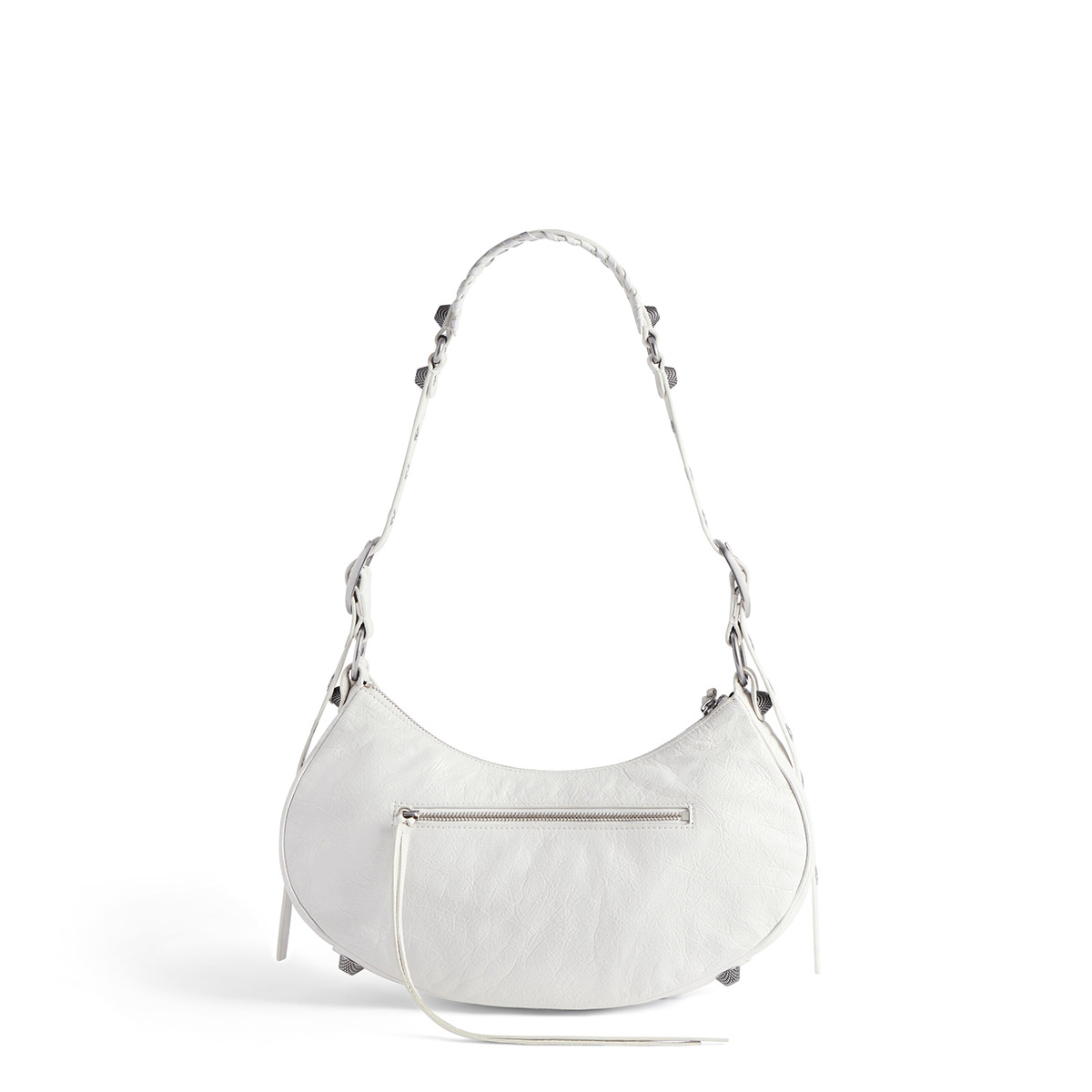 BALENCIAGA Le Cagole Small Shoulder Bag In Lambskin - White