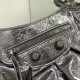 BALENCIAGA Le Cagole Small Shoulder Bag In Lambskin - Silver