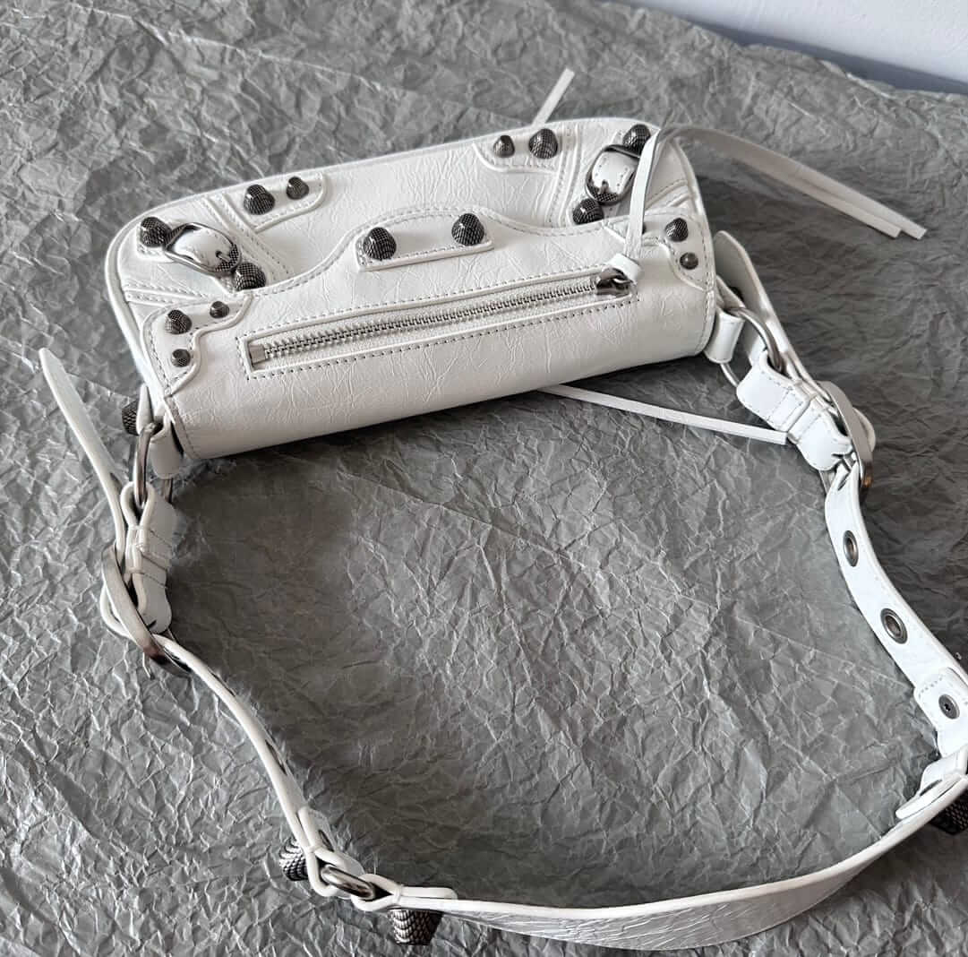 BALENCIAGA Le Cagole XS Sling Shoulder Bag - White