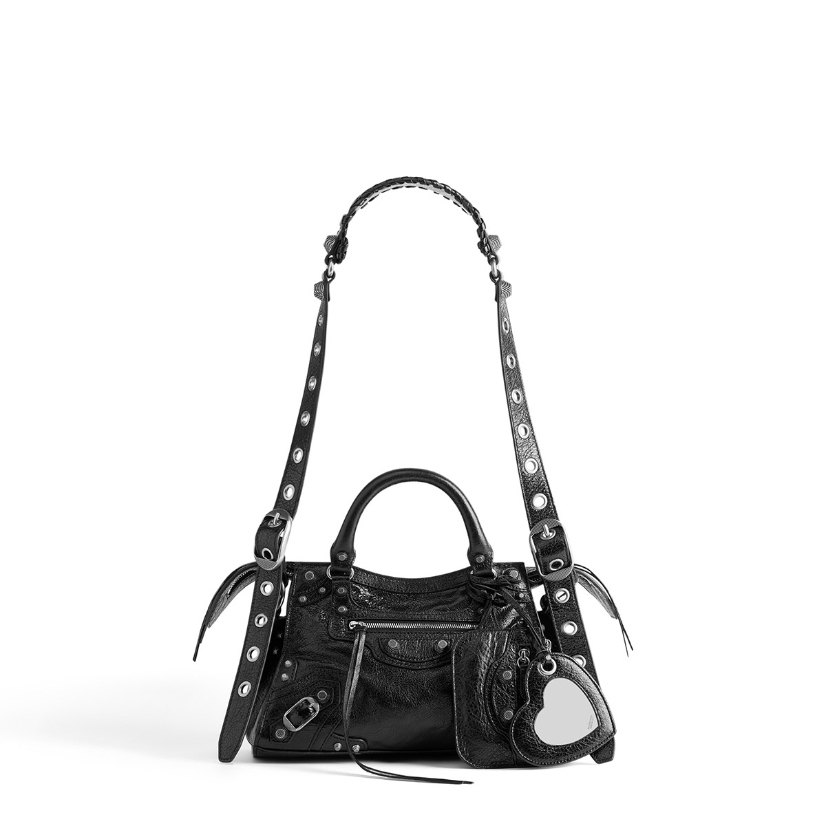 BALENCIAGA  Neo Cagole City XS Handbag In Lambskin - Black