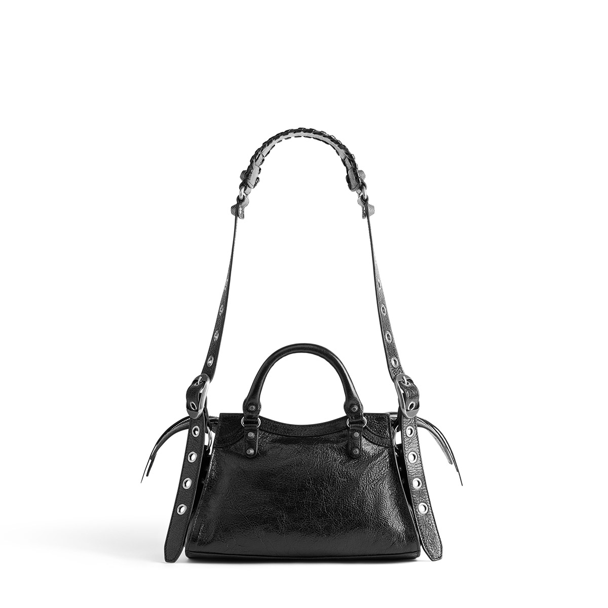 BALENCIAGA  Neo Cagole City XS Handbag In Lambskin - Black