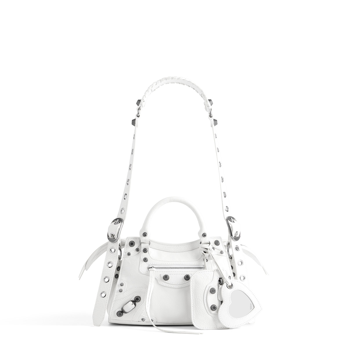 BALENCIAGA  Neo Cagole City XS Handbag In Lambskin - White