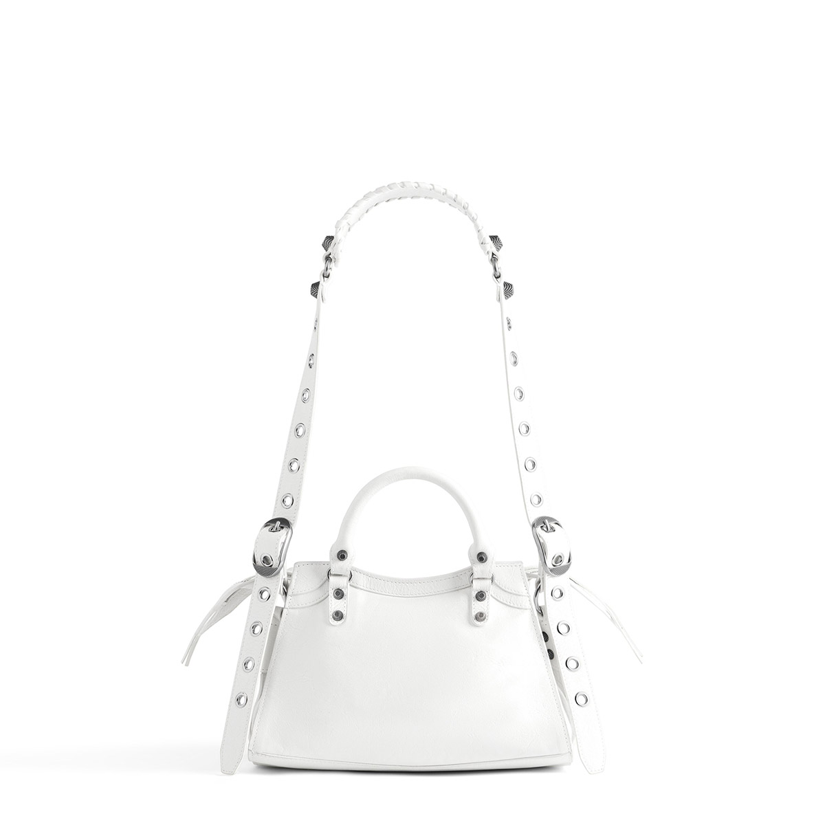 BALENCIAGA  Neo Cagole City XS Handbag In Lambskin - White