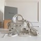 BALENCIAGA  Neo Cagole City XS Handbag In Lambskin - White