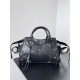 BALENCIAGA  Neo Cagole City Small Handbag In Lambskin - Black