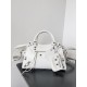 BALENCIAGA  Neo Cagole City Small Handbag In Lambskin - White