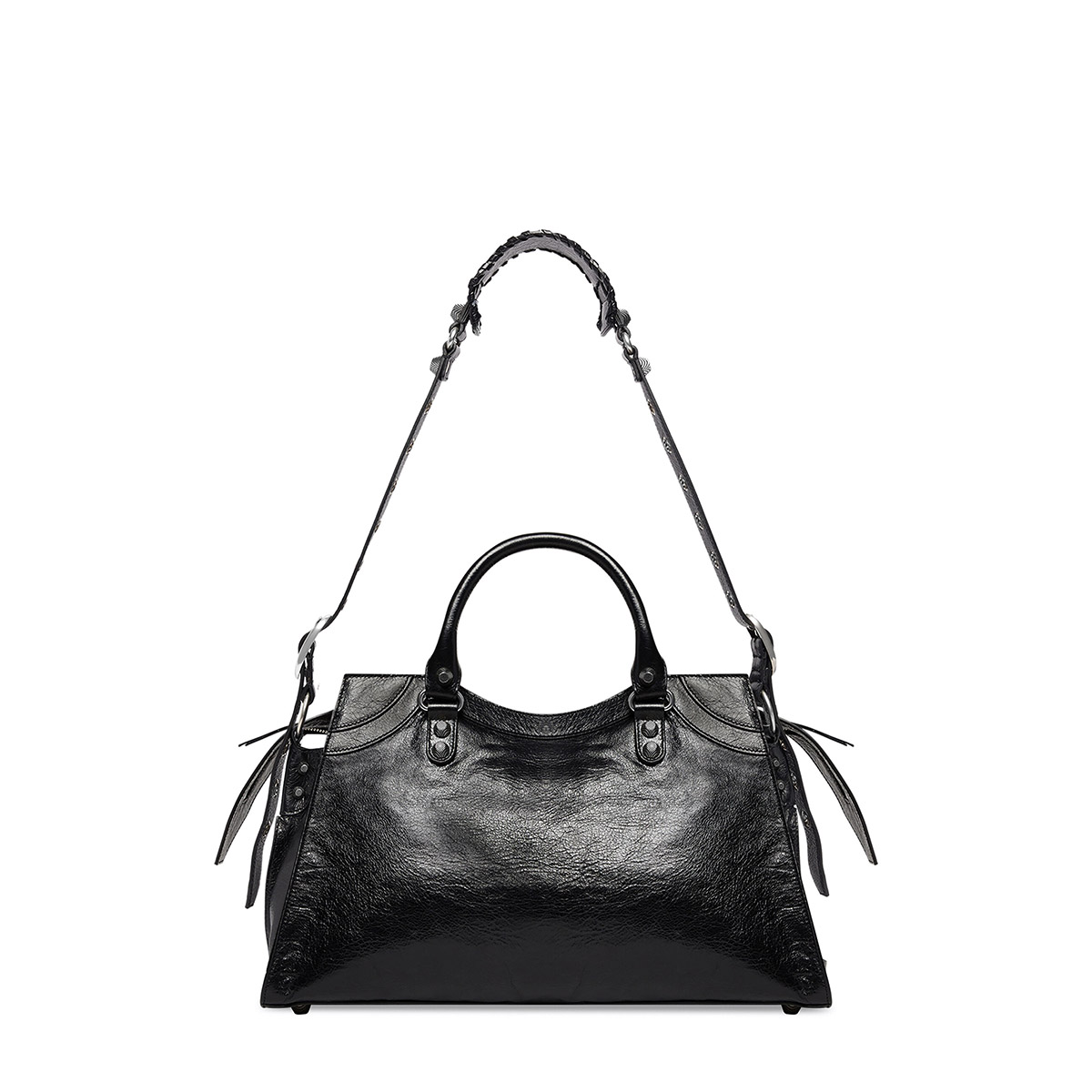 BALENCIAGA  Neo Cagole City Handbag In Lambskin - Black