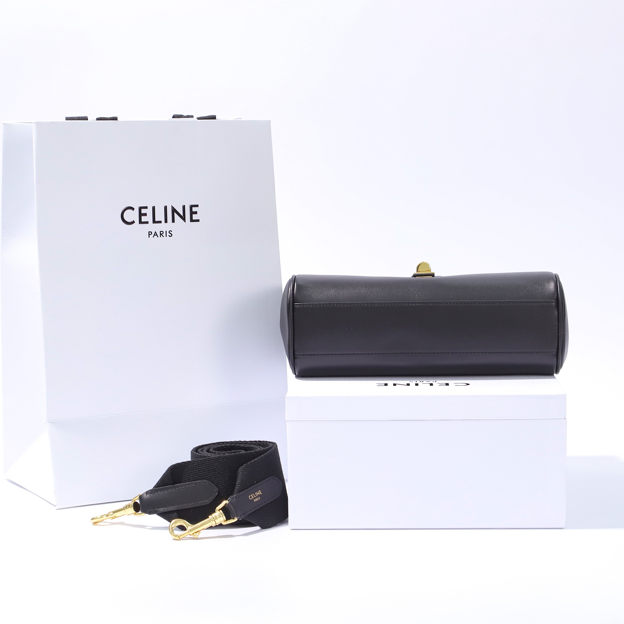 CELINE Teen Soft 16 Bag in Smooth Calfskin - Black