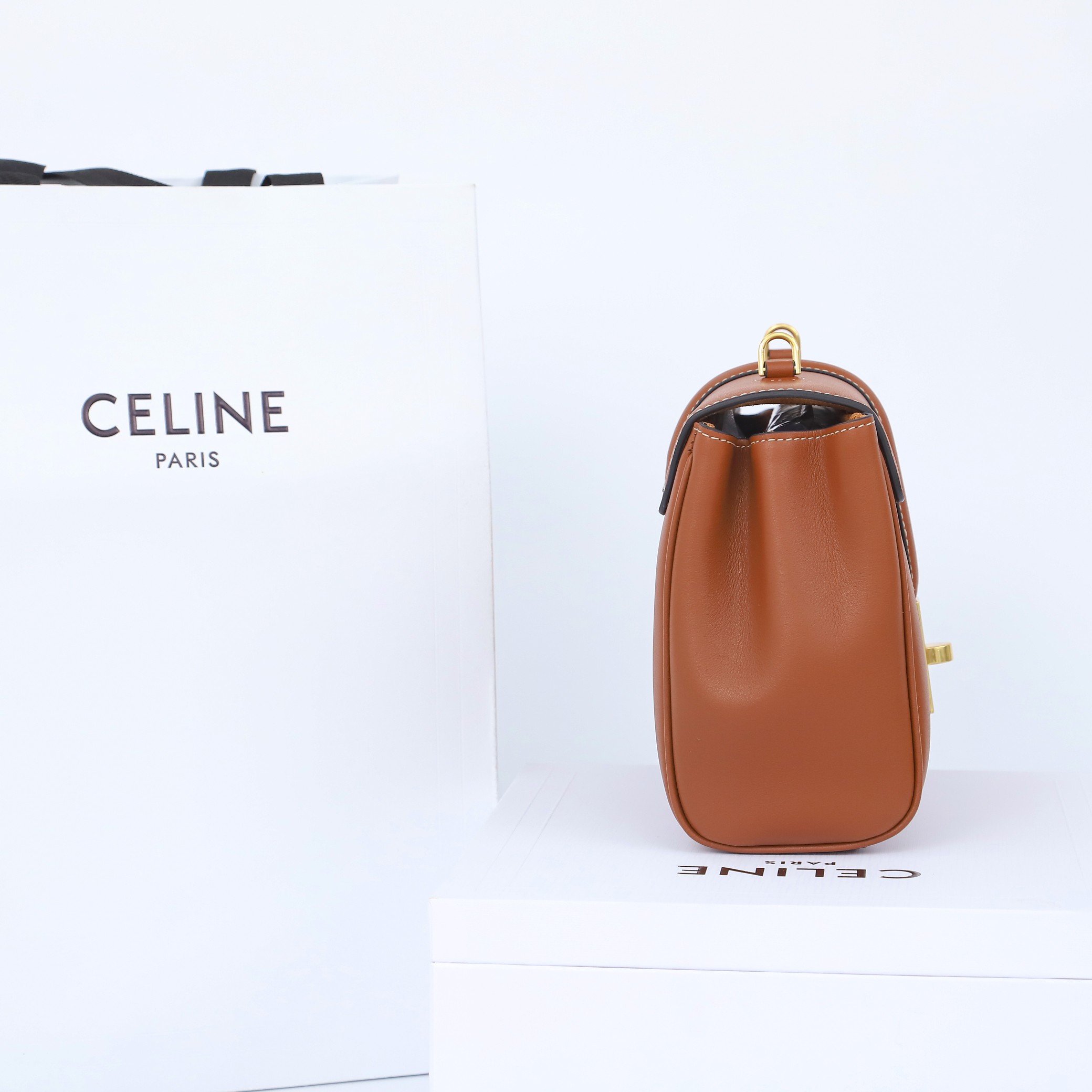 CELINE Teen Soft 16 Bag in Smooth Calfskin - Tan