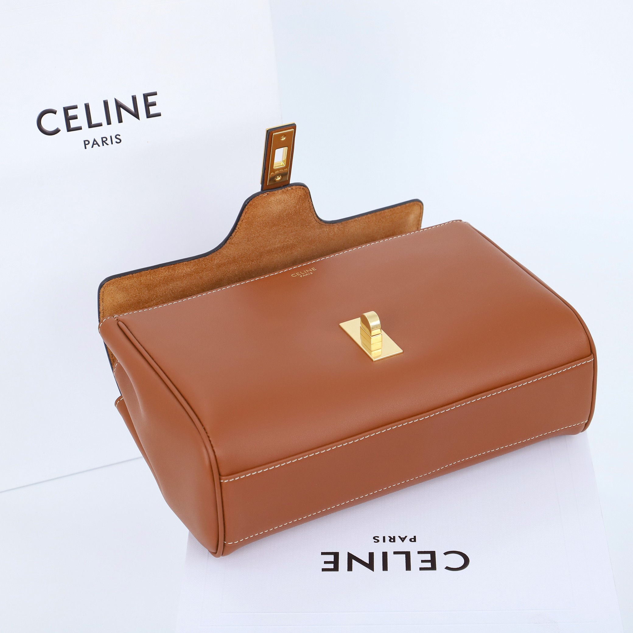 CELINE Teen Soft 16 Bag in Smooth Calfskin - Tan