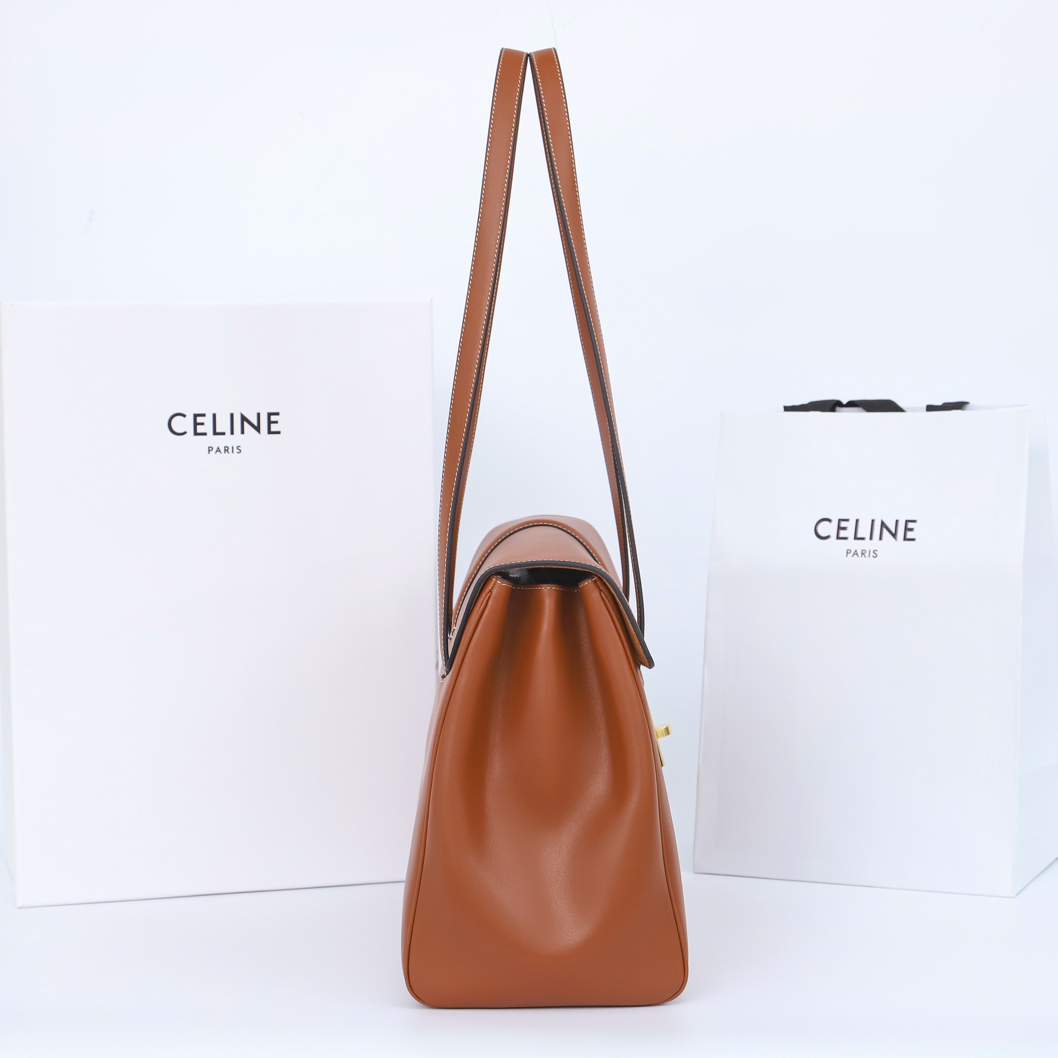 CELINE Large Soft 16 Bag in Smooth Calfskin - Tan