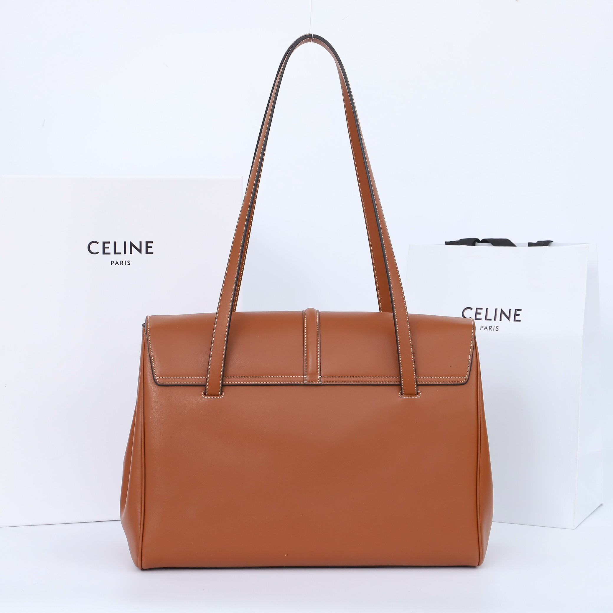 CELINE Large Soft 16 Bag in Smooth Calfskin - Tan