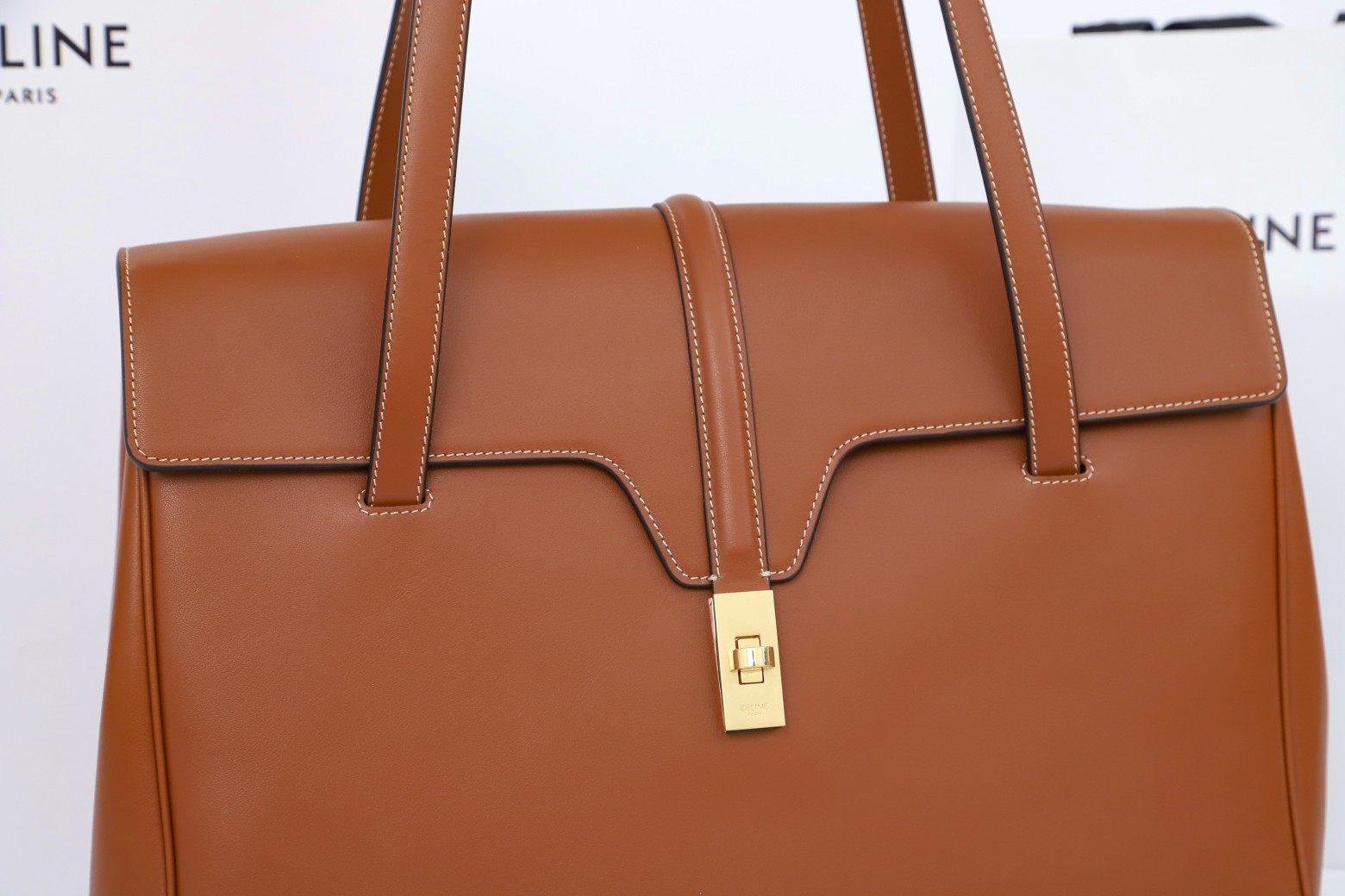 CELINE Large Soft 16 Bag in Smooth Calfskin - Tan