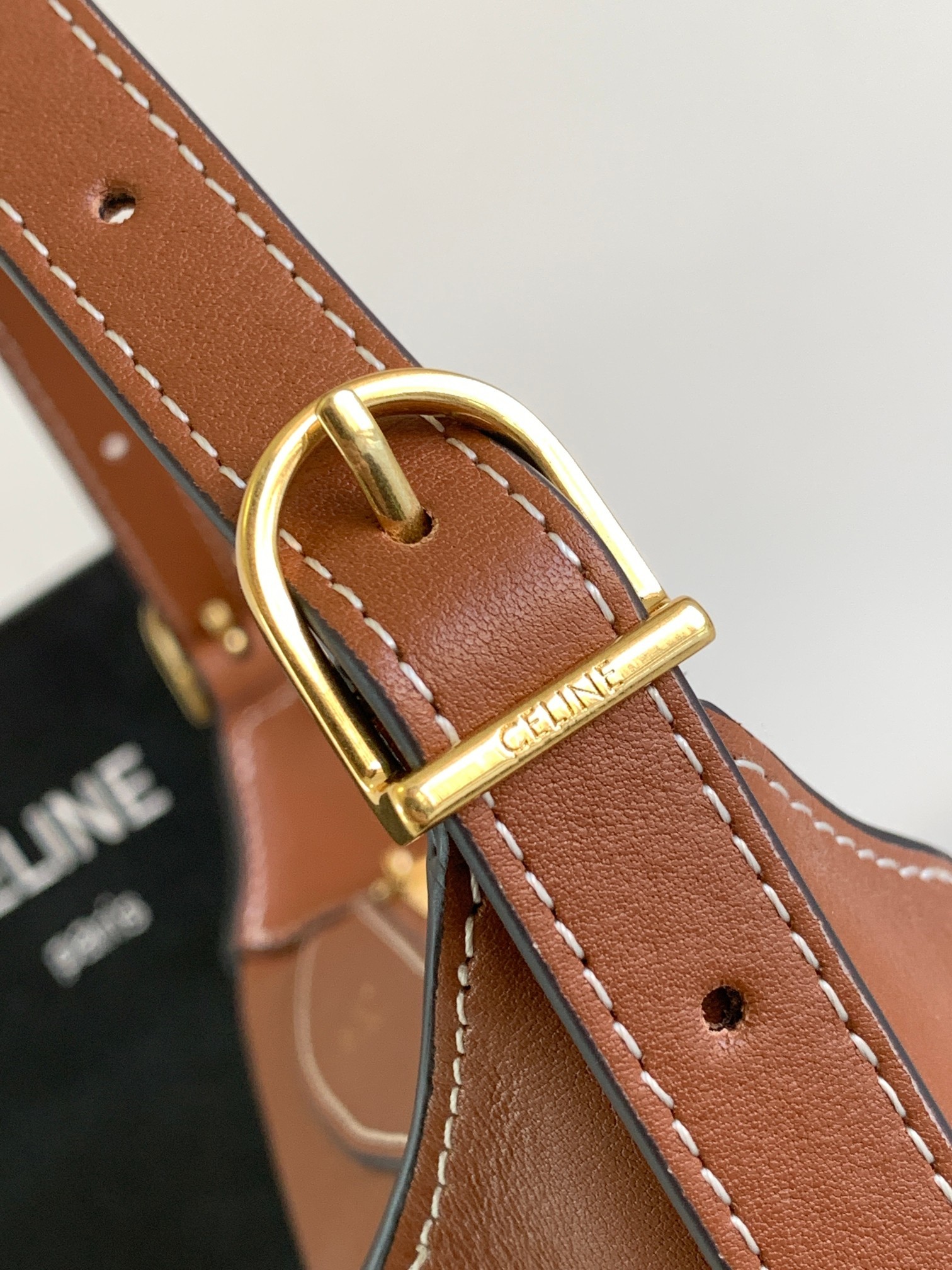 CELINE Mini Romy Bag in Supple Calfskin - Tan