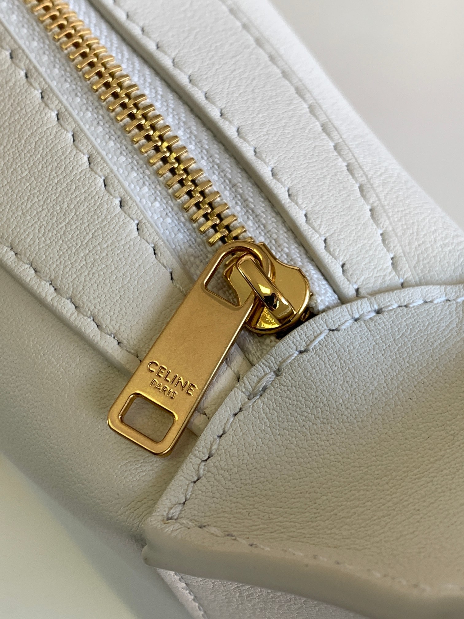 CELINE Mini Romy Bag in Supple Calfskin - White