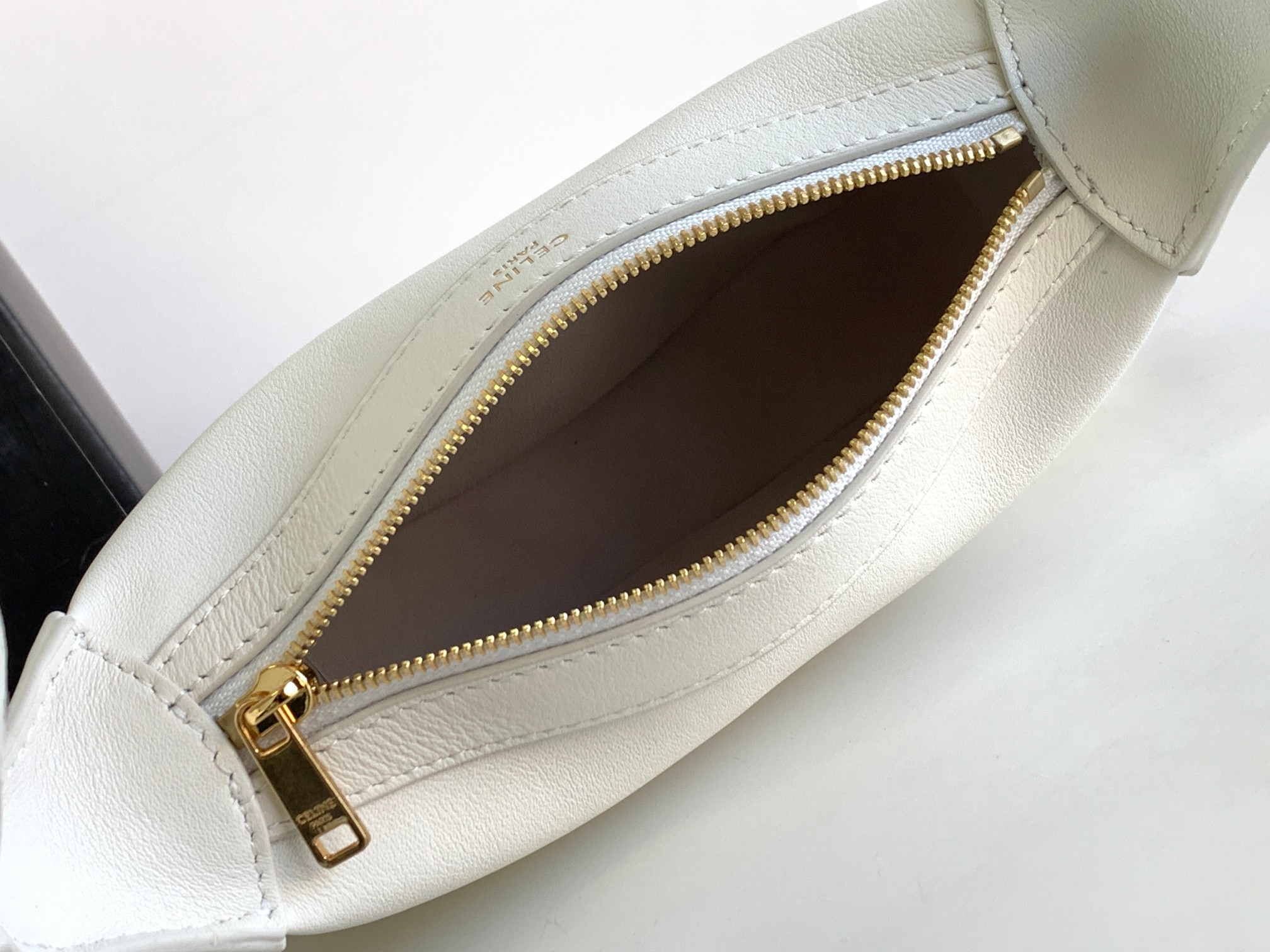 CELINE Mini Romy Bag in Supple Calfskin - White