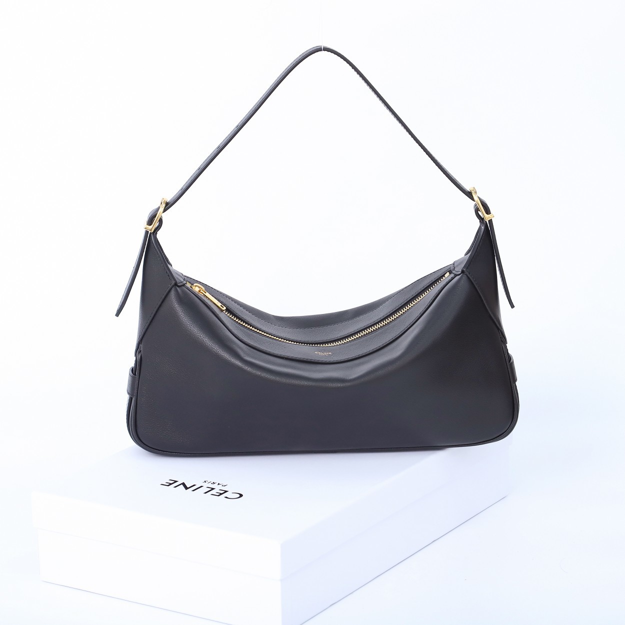 CELINE Medium Romy Bag in Supple Calfskin - Black