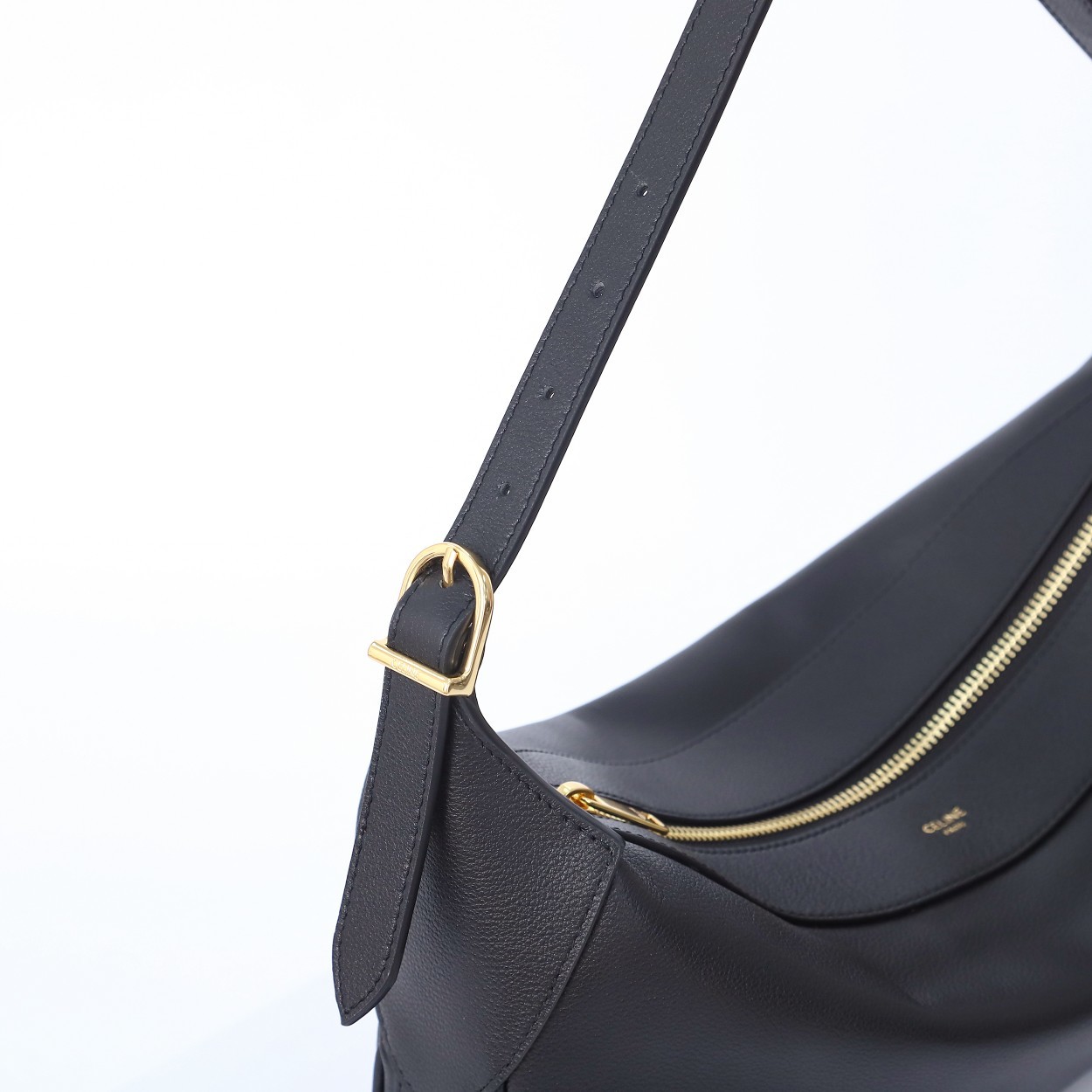 CELINE Medium Romy Bag in Supple Calfskin - Black