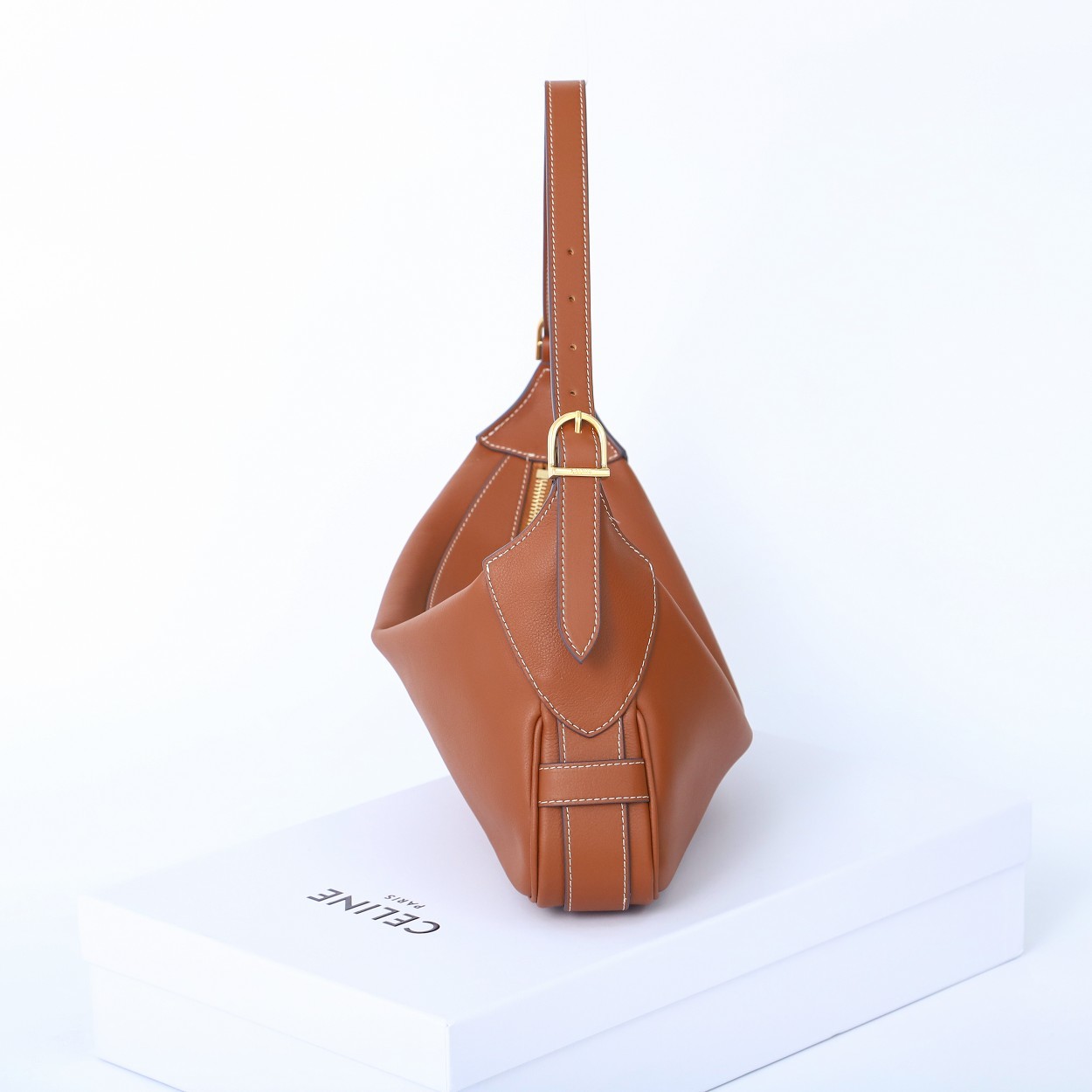 CELINE Medium Romy Bag in Supple Calfskin - Tan