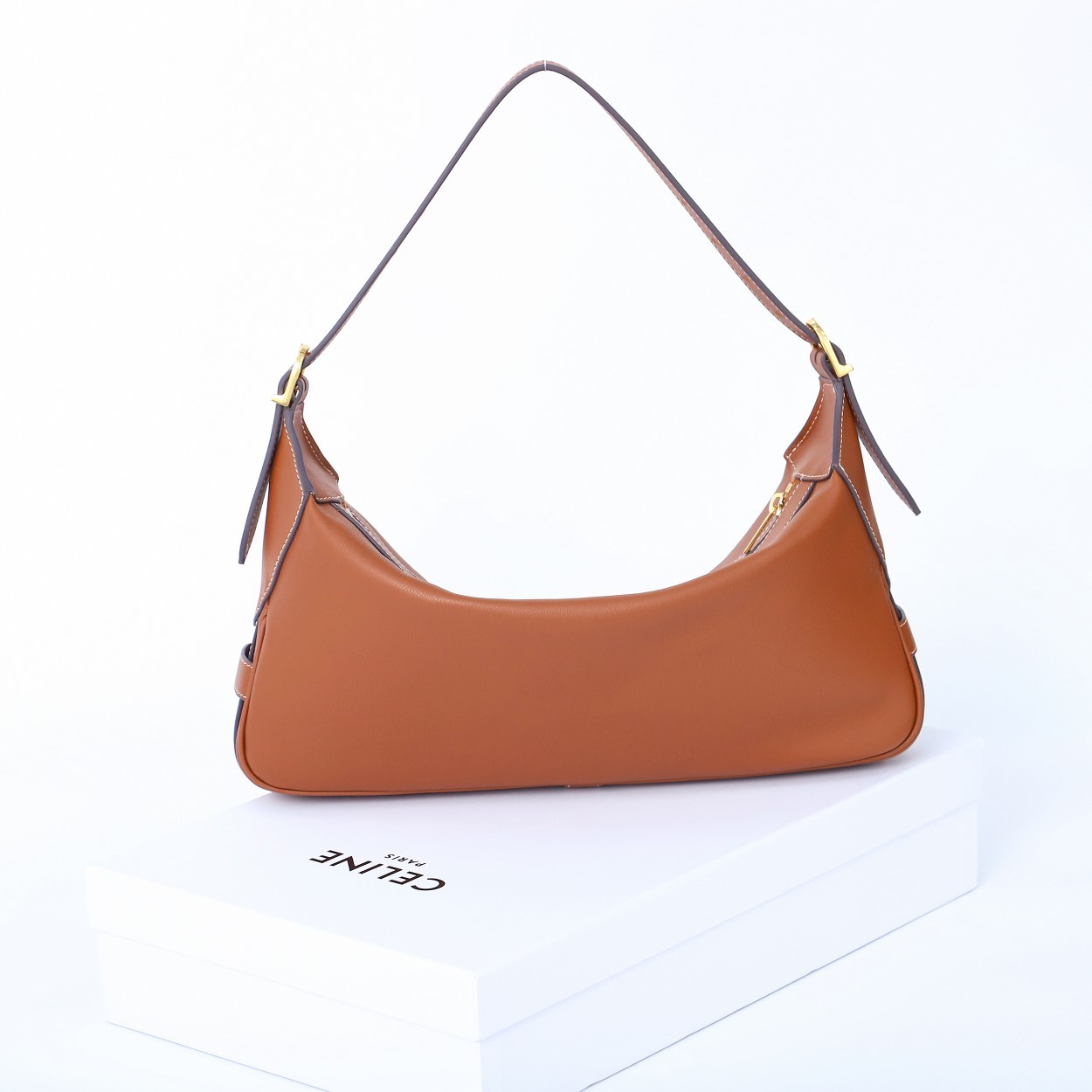 CELINE Medium Romy Bag in Supple Calfskin - Tan