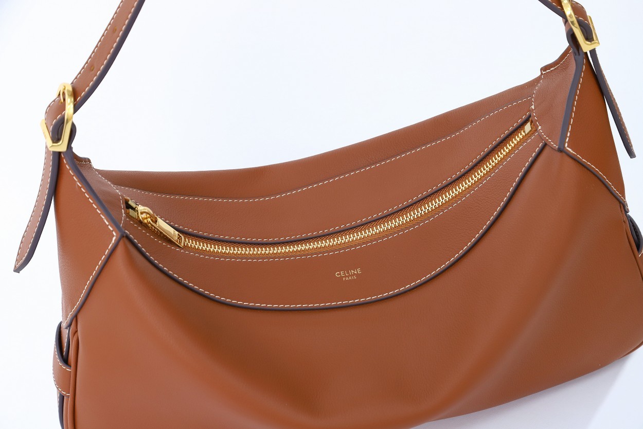 CELINE Medium Romy Bag in Supple Calfskin - Tan